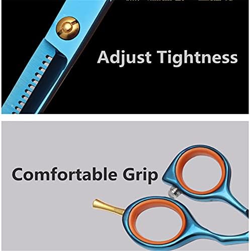 XJPB ножици за сечење на косата, сет на ножици за фризури од не'рѓосувачки челик, 6 инчи, удобен зафат, за фризури за слабеење на текстуализирање