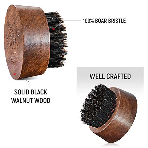 Четка за коса Bfwood Bamboo со челични влакната и четката за брада од влакната