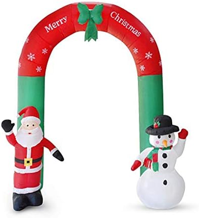 Koqwez33 240cm високи Божиќни украси за надувување, американски приклучок Божиќ Дедо Мраз Архвеј Снежен човек, лево светло шоу Градина двор на