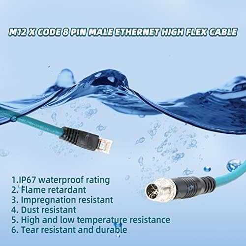 SZRMCC M12 X CODE 8PIN машки до RJ45 Gigabit Ethernet Cable CAT6 Taiyo Заштитен водоотпорен мрежен кабел за индустриска камера на басер