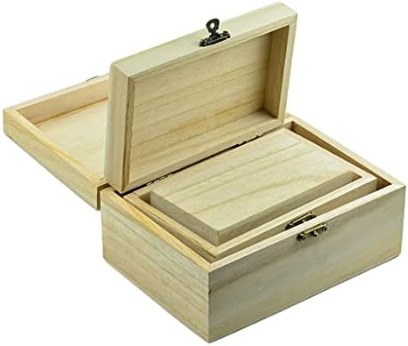 КИАОНАИ ЗД205 3 парчиња Дрвена Кутија Кутија За Накит Гроздобер Кутија За Занаетчиство Од Дрво Дрвени Украсни Кутии ЗА Дисплеј