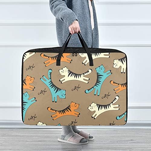 Торба за Складирање Облека Од емеливор Под Креветот За Јорган-Торба За Организатори На Тигар Мачки Со Голем Капацитет Со Патенти Декорација