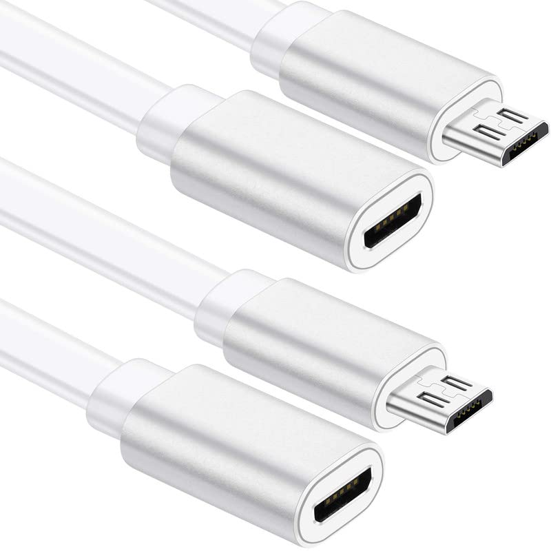 Sumind 2 пакет микро USB продолжено кабел 10 ft/ 3 метри машки до женски кабел за проширување компатибилен со безжична безбедносна камера