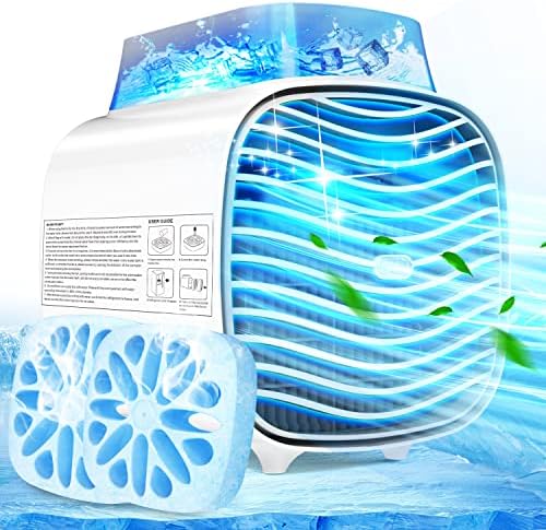 2022 Преносен климатик, USB -полнење 3 брзини Личен испарувачки ладилник за ладење на ладилник за овлажнувач на овлажнувач со сина