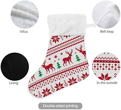 Алаза Божиќни чорапи Елк Снегулка Геометриски елемент Модел Класичен персонализирани мали декорации за порибување за семејни