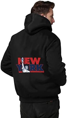Newујорк и Статуа на слобода во САД, целосни поштенски качулки, топла тешка категорија, дуксер со дуксер Зимски палто