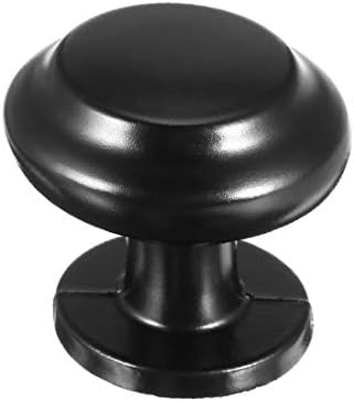 Нова LON0167 легура на цинк 1-1/8in Dia Round Clupt Повлечете ја рамна црна црна боја 10 парчиња DIA Runder Ziehknopf Flat Black 10