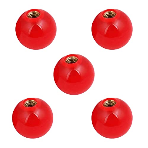 Копче за топка Внатрешна дупка од 10мм Диа Дијаметар 40мм дијаметар Црвена пластична топка Бакелит Копче （5pcs 10x40mm）