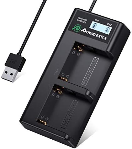 Полнач за двојна батерија Powerextra со USB LCD дисплеј за Sony NP-F970 NP-F930 NP-F950 NP-F960 батерија