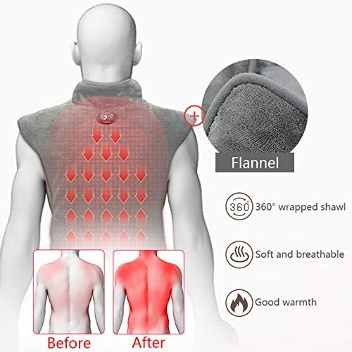 Електрична подлога за греење WGWIO за олеснување на болката во грбот и рамото, машина за брзо греење со 4 нивоа на греење и автоматско исклучување,