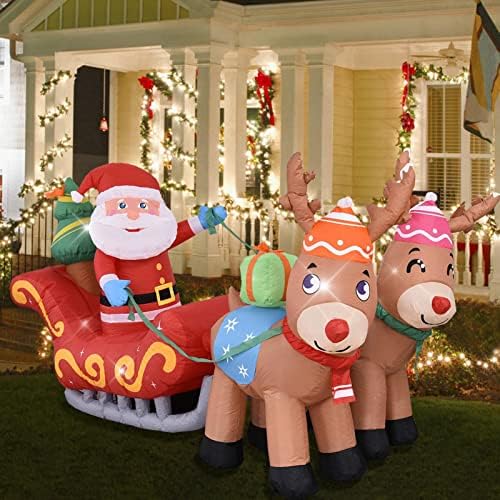 ЈИТОПУС Божиќна градина Декорација Елк санга Дедо Мраз на надувување на кутии за подароци за Божиќ