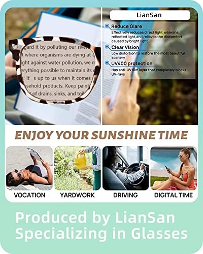 Лијансан Прогресивно мултифокално читање очила за сонце за жени со пролетна шарка акрилна рамка UV400 читатели на сонце