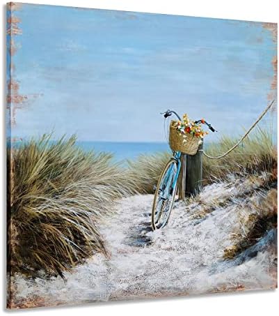 Galleriewalla Beach Theme Canvas Wallидна уметност - Сонце чадор стол на песочен уметнички дела сликарство