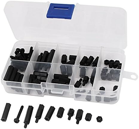 AEXIT M3 најлонски релеи HEX SPACERS STOCK OFT ASTOMENT ASTANMENT COTEL BLACK 88 PC табла релеи во 1