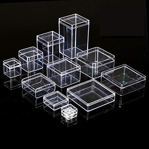 Anncus 100pcs/многу квадратни мала пластична кутија ps транспарентна кутија за складирање чиста колекција кутии за кутии за накит 10/18