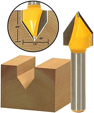 1/4 инчи Шанк 60 степени V Groove Router Bit Carbide Tupped Cutter Cutter Cutter Cutter Woodworking Wearling Cusle Cutter Milling