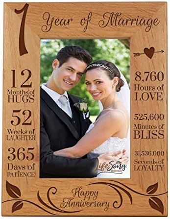 LifeSong Milestones 1 -годишнина од рамка за слика 1 година од брак - Една година Подарок за свадба за родители на сопругата сопруга,