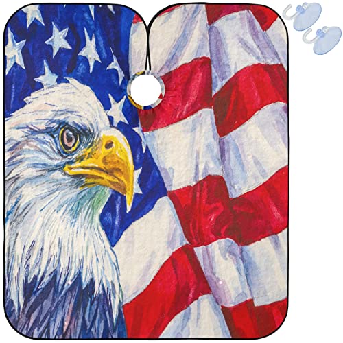 висесани Бербер Кејп Американско Знаме Орел Полиестер Салон За Сечење Коса Кејп Престилка Антистатичка Фризура Водоотпорна Крпа За