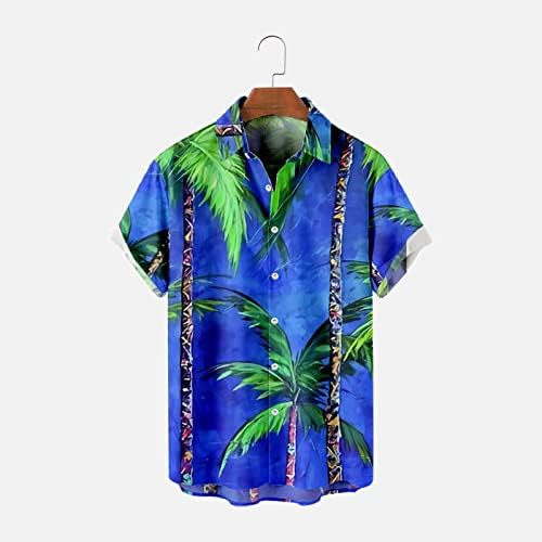 Zpervoba Mens Printed Hawaiian кошули со кратки ракави копче надолу кошула од плажа кошула за човек памучни маици мажи мажи