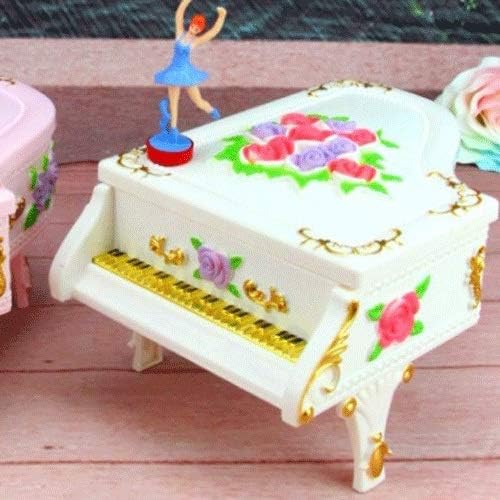 Ylyajy White Piano Music Box LED Luminous Music Box Rotation Ballet Girl Music Box Rose Music Box Rodidation Роденденски подарок