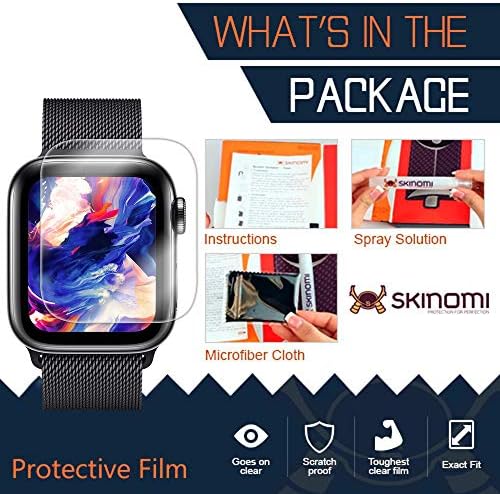 Skinomi Заштитник На Екранот Компатибилен Со Apple Watch Серија 5 Јасно TechSkin Tpu АНТИ-Меур HD Филм