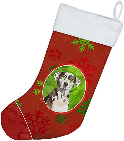 Каролина богатства CK4028CS Божиќни снегулки Катахула леопард куче Божиќно порибување, камин што виси чорапи Божиќна сезона забава Декорации