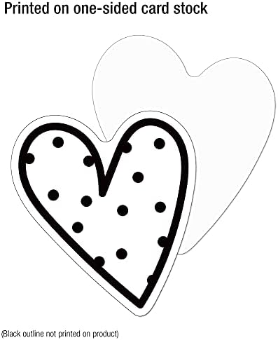 Carson Dellosa вид Vibes 36-парчиња срцеви билтени исечоци, светли и неонски обоени и црно-бели отсекувања на срцето за огласни табли