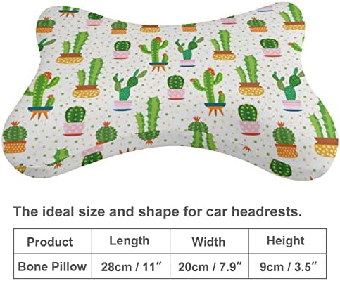 Симпатични кактуси во саксии перница за вратот на вратот од 2 перници за перници за автоматска глава за патувања за патувања дома