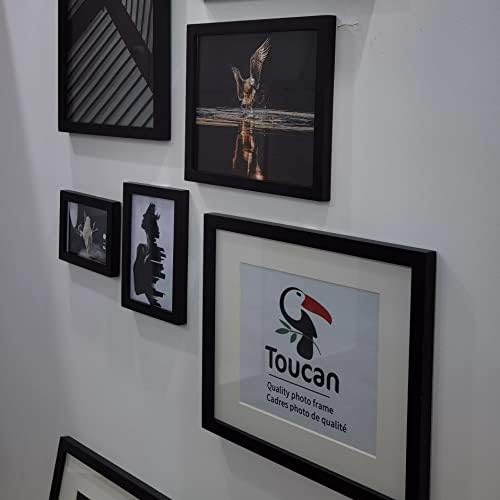Toucan Рамки за слики сет од 5, приказ на слики 8*10 без мат, мулти фото рамки Колаж за wallид и таблета, сертификација на FSC, црно