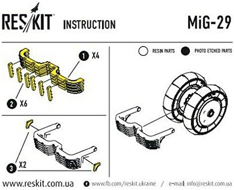 Reskit RS72-0088-1/72-Поставени тркала за смола за Mikoyan MIG-29 UB