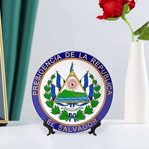 Печат На Претседателот На Ел Салвадор Виси Керамичка Декоративна Плоча Со Штанд За Прикажување Прилагодени Подароци За Годишнина Свадба
