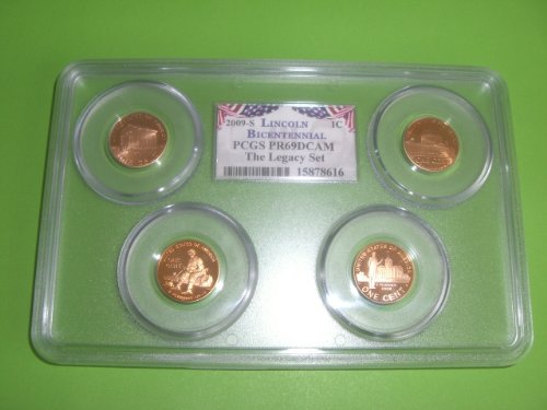 2009 С Линколн 1 Цент Двестегодишно Наследство Постави PCGS ПР 69 DCAM 4 Монети Тонирани