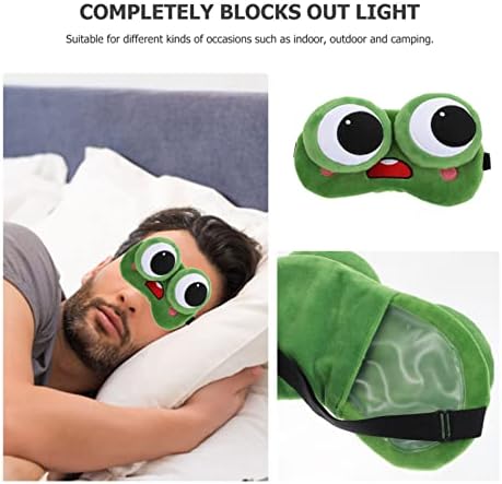Исценети маски за жени кои спијат маска смешна симпатична жаба маска за очи Прекрасна маска за спиење, слепи девојче полнети маска