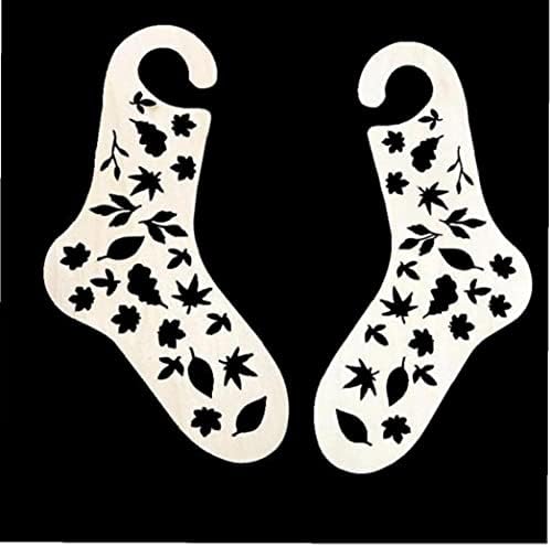 Фрони Блокатори на Чорапи 2 парчиња Дрвена Шуплива Шема Шаблон Плетени Чорапи За Плетење Рачно Изработени Плетени Чорапи Форма Порибување
