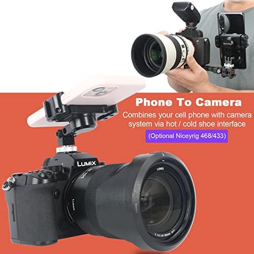 SiceYrig Vlog Vlogging Video Телефон Држач Трипод/Камера за монтирање на топла чевли применлива за iPhone 14/13/12/11/XS PRO MAX, 180