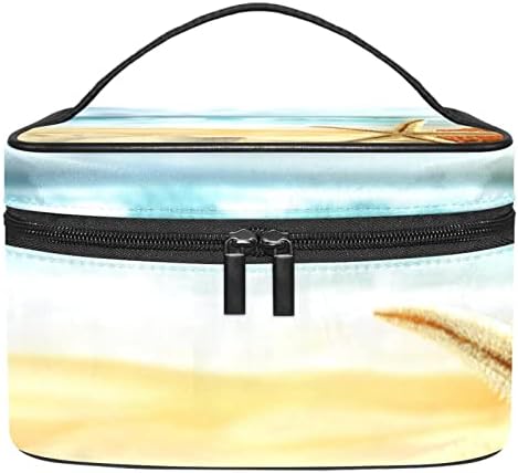 Мала Торба За Шминка, Патент Торбичка За Патување Козметички Организатор За Жени И Девојки, Морска Ѕвезда На Морска Школка На Плажа