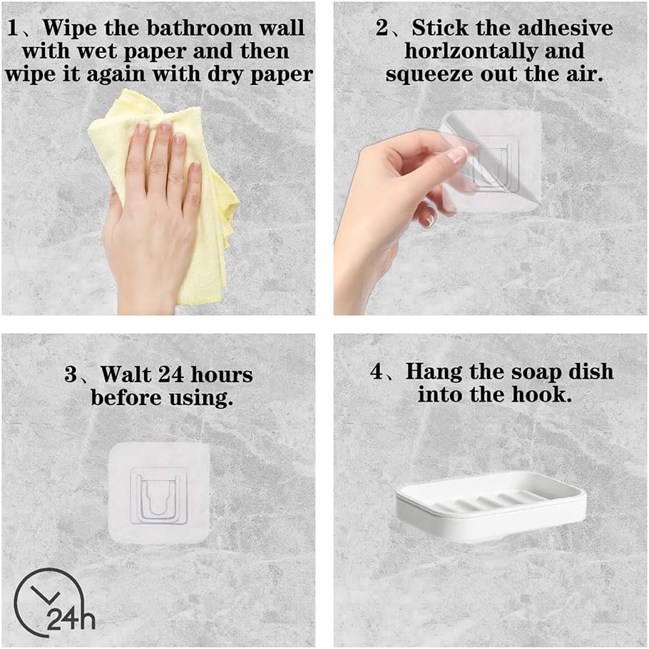 Сад HQEBRPDSOAP ， држач за пластични сапуни за када, мијалник, wallид за бања ， двојно слој и послужавник со комбинација за заштеда