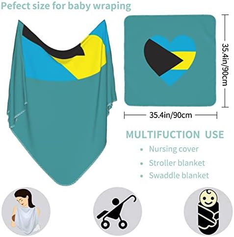 Loveубов Бахама знаме бебе ќебе кое прима ќебе за обвивка за покривање на новороденчиња за новороденчиња