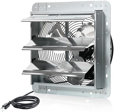 Кен Браун 12 инчен бленда издувен вентилатор монтиран, алуминиум со комплет за кабел за напојување од 1,65 метри, голема брзина