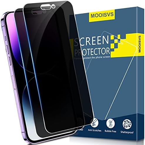 Mooisvs Дизајниран За Iphone 14 Pro Приватност Калено Стакло Заштитник На Екранот, Анто-шпион [3d Допир] Случај Пријателски Меур Слободен за iPhone 14 Pro 6.1