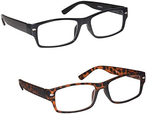Вредноста На Компанијата За Очила За Читање 2 Пакет Машки Голем Дизајнерски Стил Црно Кафеава Желка Пролетни Шарки RR6-12 +2.50