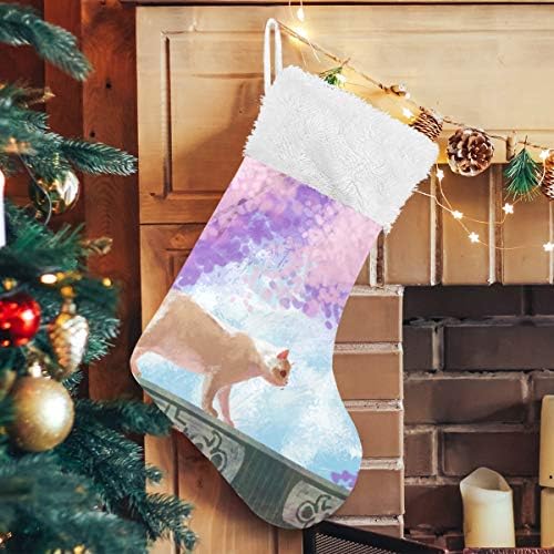 Мачка Пимилагу на Божиќните чорапи 1 пакет 17,7 , виси чорапи за Божиќна декорација