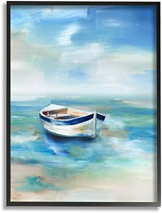 Sulpell Industries Serene Misty Morning Row Boat Floating Ocean, Design By Nan