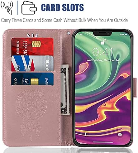 Случај за паричник Dooge за iPhone 12 Pro Max, Dooge Premium PU кожа готовина за кредитни картички Слоти на држачи, фолио флип