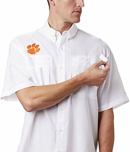 Колумбија НЦАА Климсон Тигерс Машка кошула за кратки ракави Тамиами, 2x голем, КЛЕ - Бело