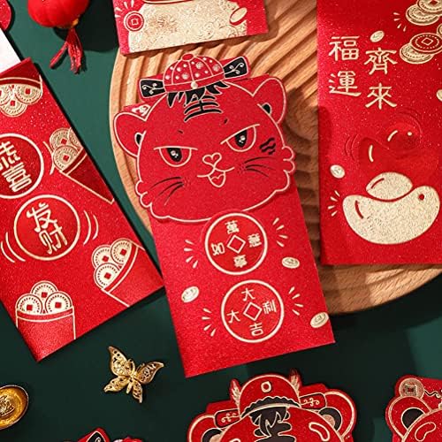 Галпада 10 парчиња Кинеска Тема Нова Година Црвени Пликови Професионална Среќа Црвени Пакети Подароци