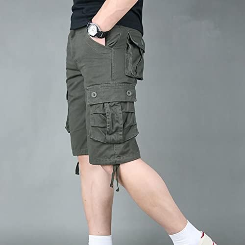 РТРДЕ Менс шорцеви машка обична средна половината исечени панталони Мулти џебови на отворено права панталони за нозе шорцеви