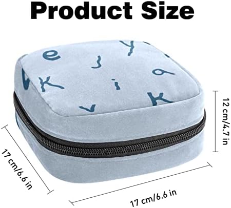 Орјуекан санитарна торба за складирање на салфетка, торба за преносни периоди за жени девојки менструална чаша торбичка, сини апстрактни
