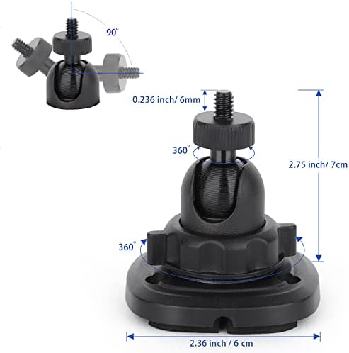 Држач за монтирање на wallидот на звучникот Mippko 2 за 1/4 -20 навојна завртка за завртки ， 360 ° прилагодување на ротацијата