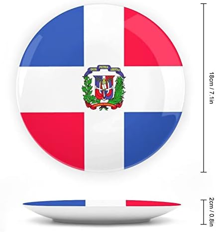 Доминиканска република знаме Коска Кина Декоративна чинија Керамички плочи занает со приказ за домашна канцеларија wallидна вечера